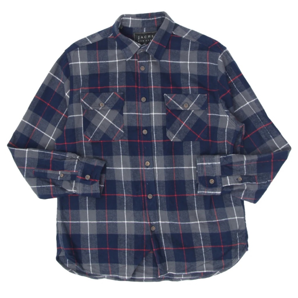 Jachs Men's Heritage Flannel Shirt Size XL Button Up Multicolor Plaid Cotton